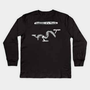 Anatomy of a Worm - Dark Kids Long Sleeve T-Shirt